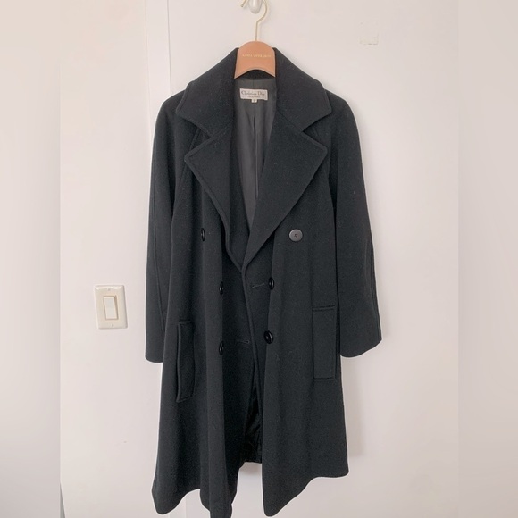 Christian Dior women classic wool coat with belt - Picture 2 of 5